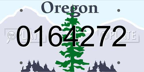 0164272 Oregon License Plate
