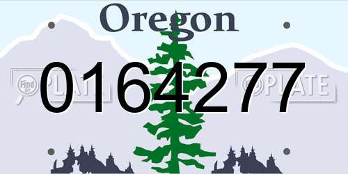 0164277 Oregon License Plate