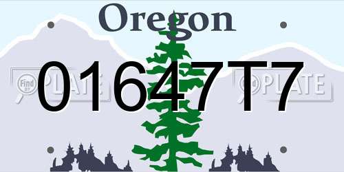 01647T7 Oregon License Plate