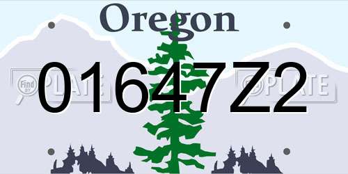 01647Z2 Oregon License Plate
