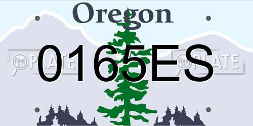 0165ES Oregon License Plate