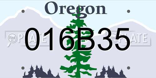 016B35 Oregon License Plate
