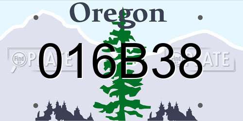 016B38 Oregon License Plate