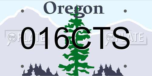 016CTS Oregon License Plate