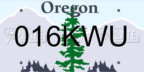 016KWU Oregon License Plate