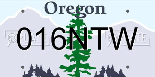 016NTW Oregon License Plate