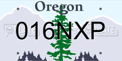 016NXP Oregon License Plate