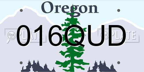 016QUD Oregon License Plate