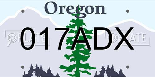 017ADX Oregon License Plate