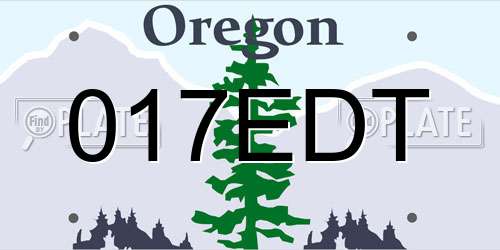 017EDT Oregon License Plate