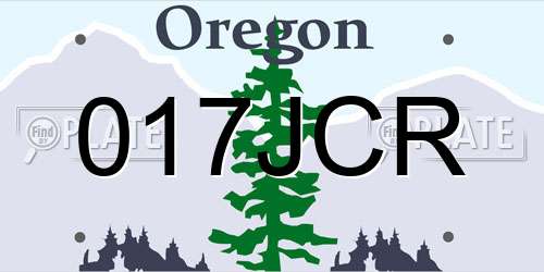017JCR Oregon License Plate