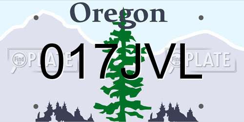 017JVL Oregon License Plate