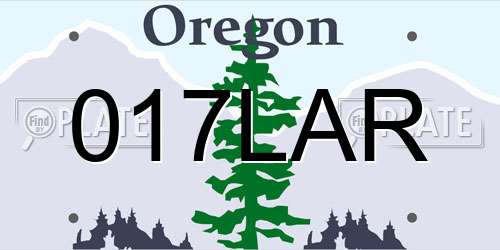 017LAR Oregon License Plate