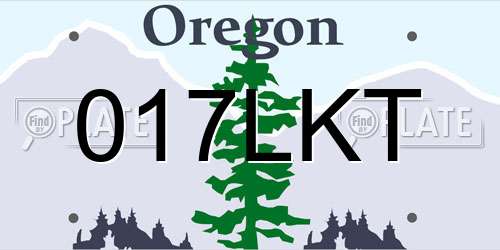 017LKT Oregon License Plate