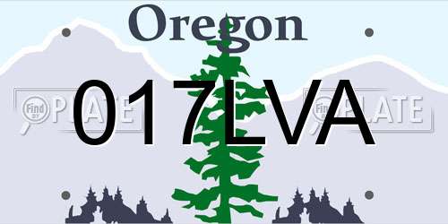 017LVA Oregon License Plate