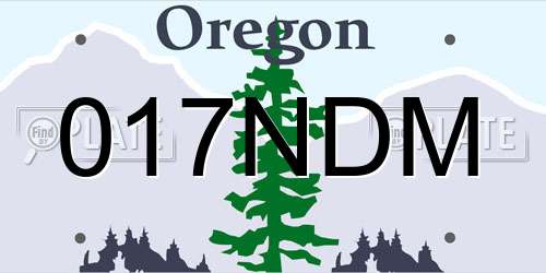 017NDM Oregon License Plate