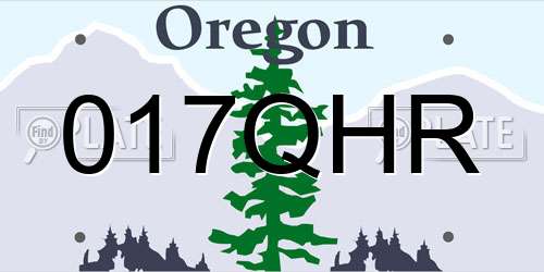 017QHR Oregon License Plate