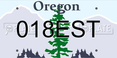 018EST Oregon License Plate