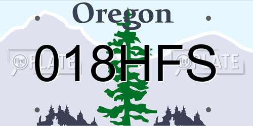 018HFS Oregon License Plate