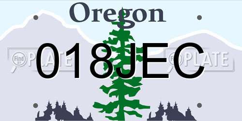 018JEC Oregon License Plate
