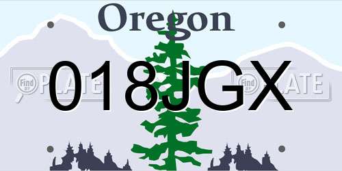 018JGX Oregon License Plate
