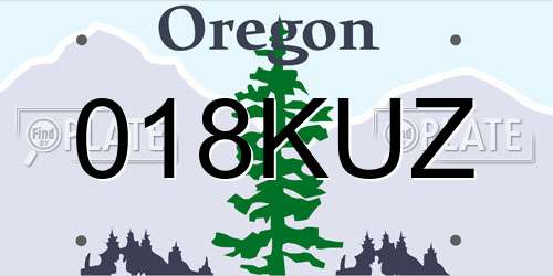 018KUZ Oregon License Plate