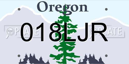 018LJR Oregon License Plate