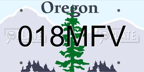 018MFV Oregon License Plate