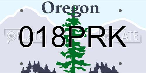 018PRK Oregon License Plate