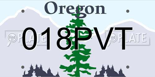 018PVT Oregon License Plate