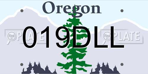 019DLL Oregon License Plate