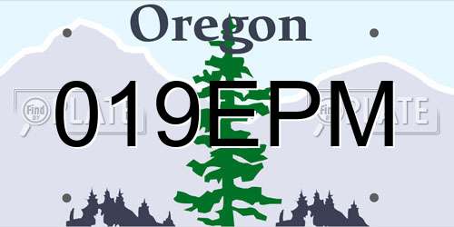 019EPM Oregon License Plate