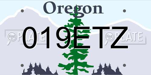 019ETZ Oregon License Plate