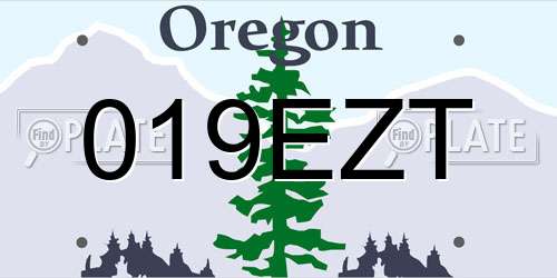019EZT Oregon License Plate