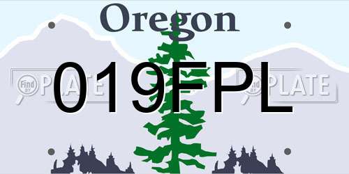 019FPL Oregon License Plate