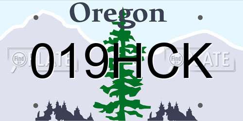 019HCK Oregon License Plate