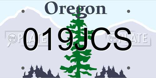 019JCS Oregon License Plate