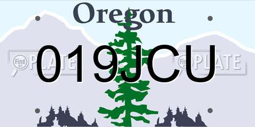 019JCU Oregon License Plate