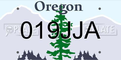 019JJA Oregon License Plate