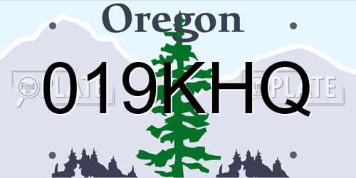 019KHQ Oregon License Plate