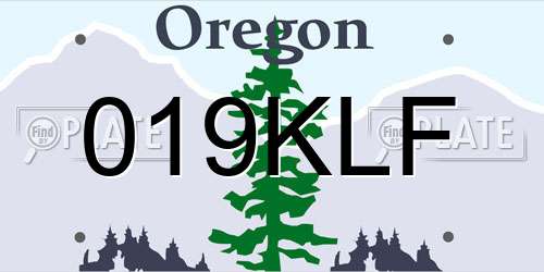 019KLF Oregon License Plate