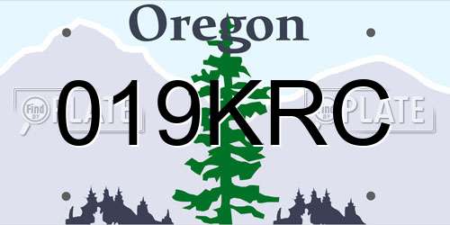019KRC Oregon License Plate