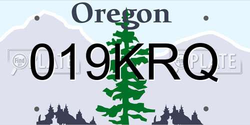 019KRQ Oregon License Plate