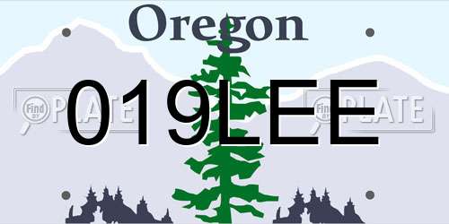 019LEE Oregon License Plate