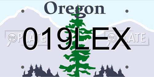 019LEX Oregon License Plate