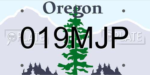 019MJP Oregon License Plate