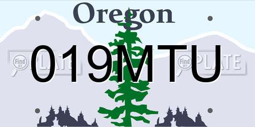 019MTU Oregon License Plate
