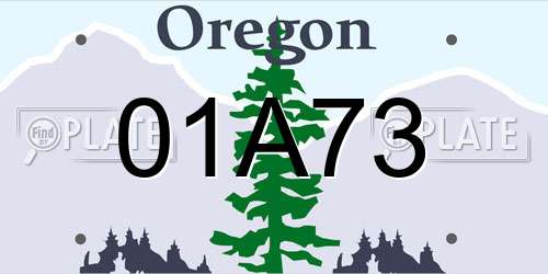 01A73 Oregon License Plate