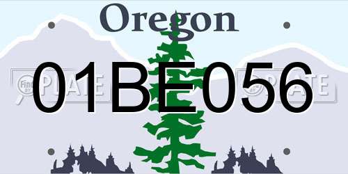 01BE056 Oregon License Plate