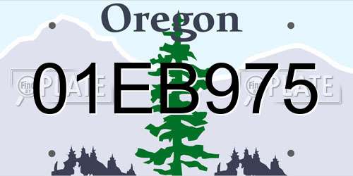 01EB975 Oregon License Plate